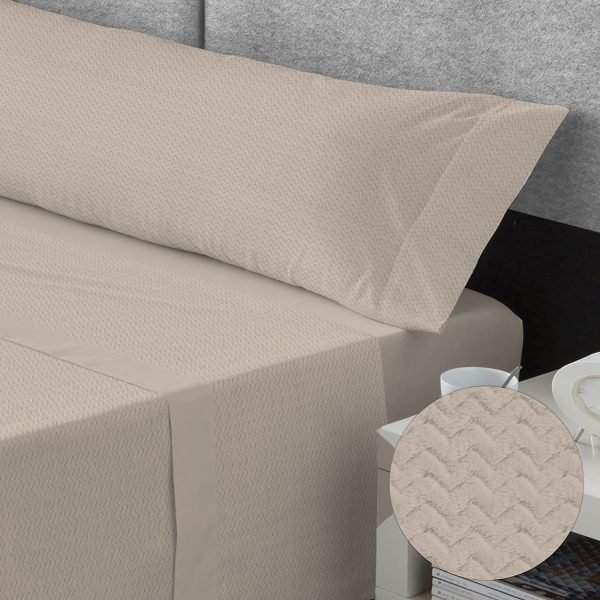 133474716413563230-ZIG ZAG BEIGE2 Jogo de Cama Coralina Jacquard - Marina