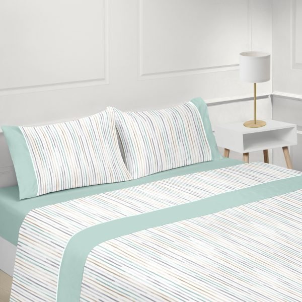 ON-133911850087909978-CRETA_BEGE_VERDE_3D Jogo de Cama – Cotton Creta