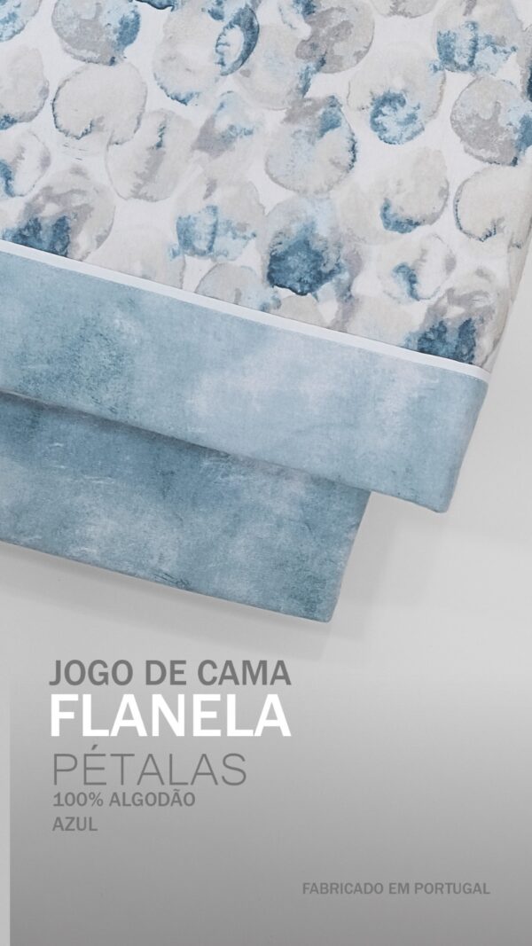 134341075614552316-Azul1 Jogo de Cama Flanela - Pétalas