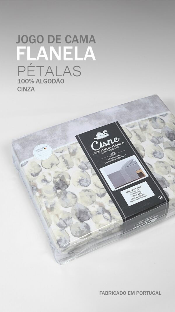 134341075614552316-Cinza Jogo de Cama Flanela - Pétalas