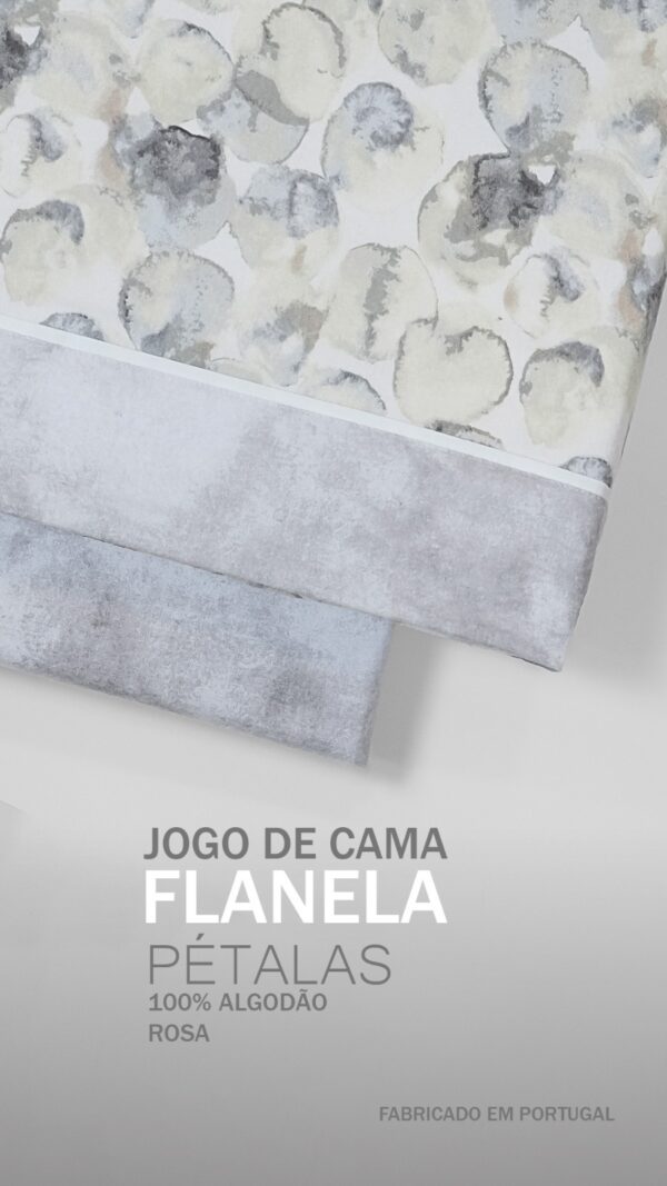 134341075614566044-Cinza1 Jogo de Cama Flanela - Pétalas