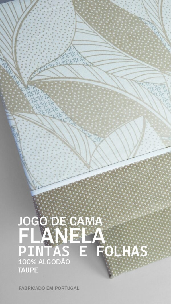 134341078142582534-Bege (1) Jogo de Cama Flanela - Pintas & Folhas